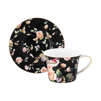 Чайн. пара 2 пр. 270 мл 12,5*9,5*7 см "Певчие птички на черном" NEW BONE CHINA
Состав: Фарфор